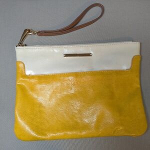 2010s The Limited Yellow And Cream Clutch